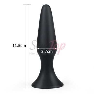 Анальний корок конусної форми чорного кольору Lovetoy Lure Me - фото товару 2