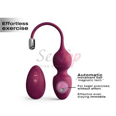 Вагинальные шарики Dorcel LOVE BALLS PLUM, вибрации и движения внутреннего шарика, пульт ДУ &mdash;  фото товара 2