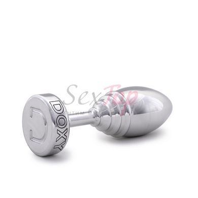 Металева анальна пробка DOXY Butt Plug RIBBED, ребриста, діаметр 3,3 см - фото товару 2