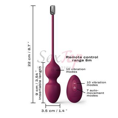 Вагинальные шарики Dorcel LOVE BALLS PLUM, вибрации и движения внутреннего шарика, пульт ДУ &mdash;  фото товара 5