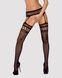 Чулки-стокинги с комбинированной сеткой Obsessive Garter stockings S214 S/M/L, черные, имитация гарт SO7268 фото 1