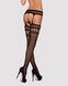 Панчохи-стокінги із комбінованою сіткою Obsessive Garter stockings S214 S/M/L, чорні, імітація гарте SO7268 фото 3