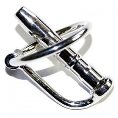 Короткий буж для уретры с металлическим кольцом серебро 1