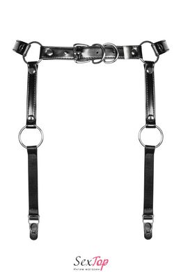 Гартери Obsessive A741 garter belt black O/S, штучна шкіра SO7854 фото