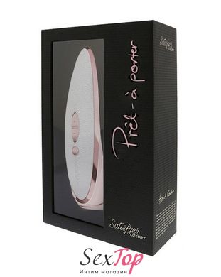 Люксовий вакуумний стимулятор Satisfyer Luxury Pret-a-Porter White зі вставкою з шкіри SO2467 фото