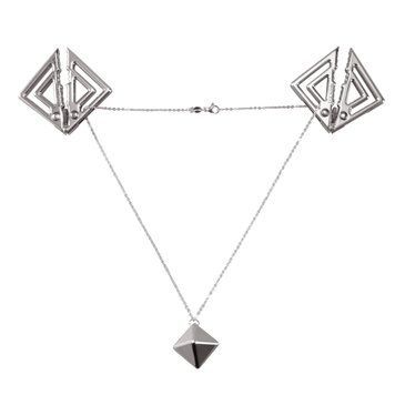 Зажимы для сосков с тяжелой подвеской LOCKINK Adjustable Nipple Clamps with Heavy Pendant - Grey,  - 1