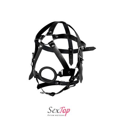 Кляп-маска с силиконовым кольцом Art of Sex - Tamer, Натуральная кожа, цвет Черный SO9664 фото