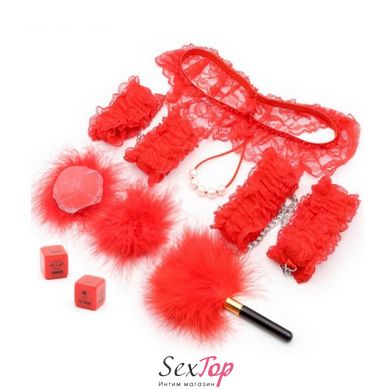 Кружевной красный комплект нижнего белья из 6 предметов Shades of Love IXI60673 фото