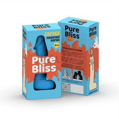 Свеча в виде члена Pure Bliss MINI Blue 15 см &mdash;  фото товара 6