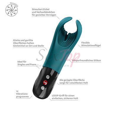 Вибратор для пениса Fun Factory MANTA Bottle Green, подходит для парных игр &mdash;  фото товара 7