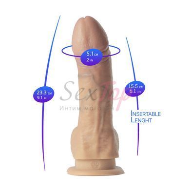 Фаллоимитатор SilexD Legends - Juan Lucho Dildo 9", двухслойный, силикон+Silexpan &mdash;  фото товара 6