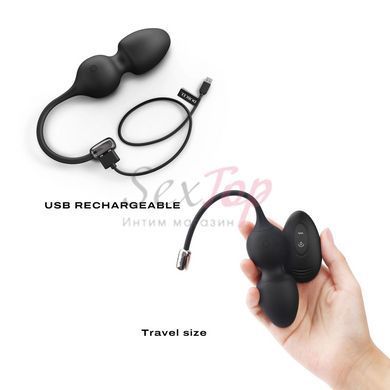 Вагінальні кульки Dorcel LOVE BALLS BLACK, вібрації та рухи внутрішньої кульки, пульт ДК - фото товару 4