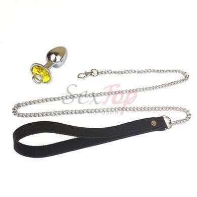 Металлическая анальная пробка Art of Sex Metal Anal Plug with Leash size M с поводком &mdash;  фото товара 4