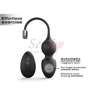 Вагінальні кульки Dorcel LOVE BALLS BLACK, вібрації та рухи внутрішньої кульки, пульт ДК - фото товару 2
