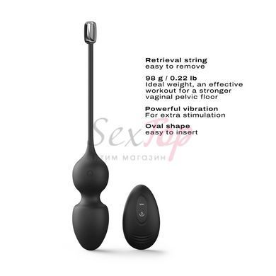Вагінальні кульки Dorcel LOVE BALLS BLACK, вібрації та рухи внутрішньої кульки, пульт ДК - фото товару 3