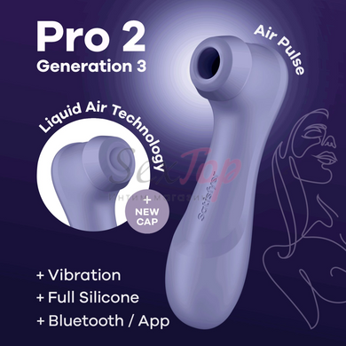 Вакуумный стимулятор Satisfyer Pro 2 Generation 3 with Liquid Air Connect App Lilac &mdash;  фото товара 8