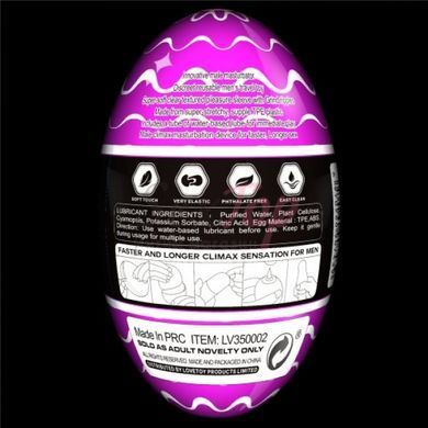 Яйце мастурбатор для члена Lovetoy Giant Egg Grind Ripples Edition - фото товару 5