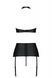 Комплект из экокожи Passion Nancy Set 4XL/5XL black, имитация шнуровки, топ, пояс для чулок SO7106 фото 4