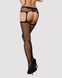 Сетчатые чулки-стокинги с узором на ягодицах Obsessive Garter stockings S232 S/M/L, черные, имитация SO7269 фото 2