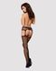 Сітчасті панчохи-стокінги з візерунком на сідницях Obsessive Garter stockings S232 S/M/L, чорні, імі SO7269 фото 4