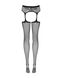 Сетчатые чулки-стокинги с узором на ягодицах Obsessive Garter stockings S232 S/M/L, черные, имитация SO7269 фото 6
