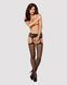 Сетчатые чулки-стокинги с узором на ягодицах Obsessive Garter stockings S232 S/M/L, черные, имитация &mdash; фото 3 из 6