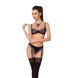 Комплект білизни Passion Exclusive GISELE SET XXL/XXXL, black, ліф, трусики з пажами &mdash; фото 1 з 6