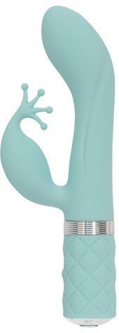 Розкішний вібратор-кролик Pillow Talk - Kinky Teal з кристалом Сваровські, потужний - фото товару 1