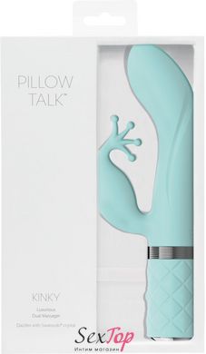 Розкішний вібратор-кролик Pillow Talk - Kinky Teal з кристалом Сваровські, потужний SO2716 фото