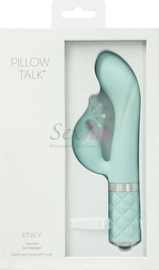 Розкішний вібратор-кролик Pillow Talk - Kinky Teal з кристалом Сваровські, потужний - фото товару 9