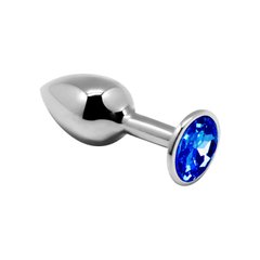 Металлическая анальная пробка с кристаллом Alive Mini Metal Butt Plug Blue M SO6001 фото