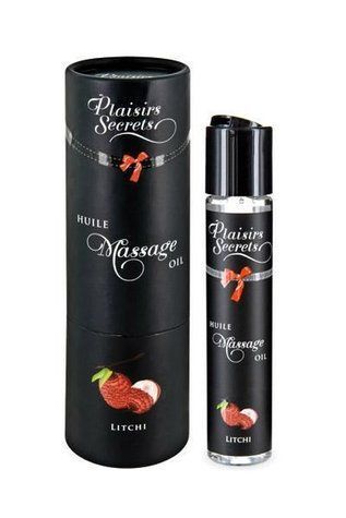 Массажное масло Plaisirs Secrets Litchi (59 мл) с афродизиаками, съедобное, подарочная упаковка &mdash;  фото товара 1