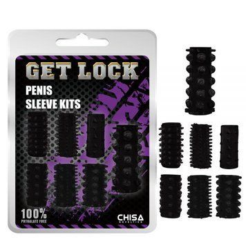 Набор насадок для пениса черного цвета Chisa Penis Sleeve Kits, Черный - 1
