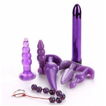 Универсальный набор анальных игрушек 7 в 1 Sex Suit Safety Silicone Purple, Фиолетовый - 1