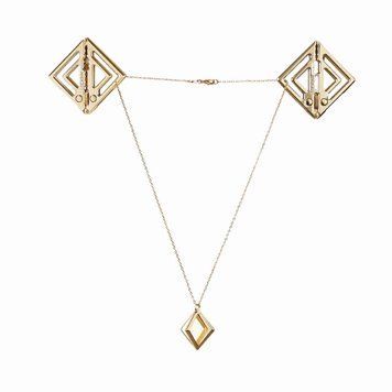 Зажимы для сосков с легкой подвеской LOCKINK Adjustable Nipple Clamps with Light Pendant - Golden,  - 1