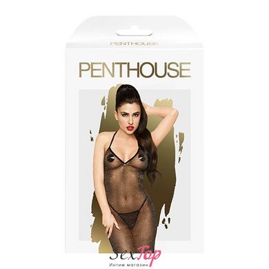 Платье в пол с люрексовой ниткой и стрингами Penthouse - Love on Fire Black M/L SO4351 фото
