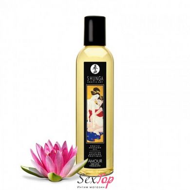 Масажна олія Shunga Amour – Sweet Lotus (250 мл) натуральна зволожувальна SO2878 фото