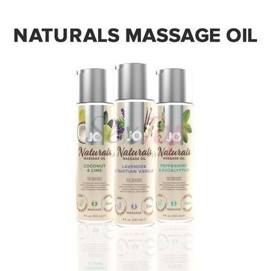 Масажна олія JO Naturals Massage Oil Lavender&Vanilla з натуральними ефірними оліями (120 мл) - фото товару 5