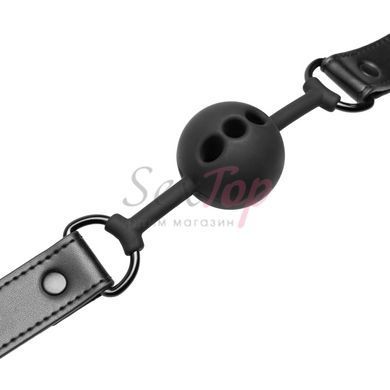 Повітропроникний кляп Bedroom Fantasies: Breathable Silicone Ball Gag, чорний - фото товару 4