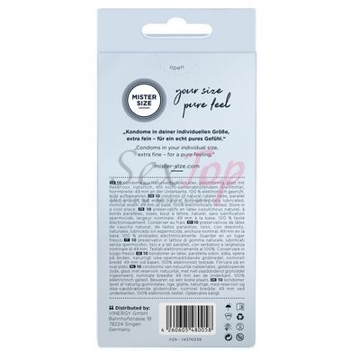 Презервативи Mister Size - pure feel - 49 (10 condoms), товщина 0,05 мм - фото товару 3