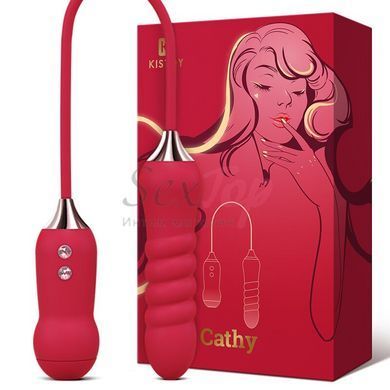 Пульсатор с вакуумным стимулятором KISTOY Cathy Red на гибкой сцепке &mdash;  фото товара 3