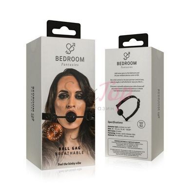 Повітропроникний кляп Bedroom Fantasies: Breathable Silicone Ball Gag, чорний - фото товару 8