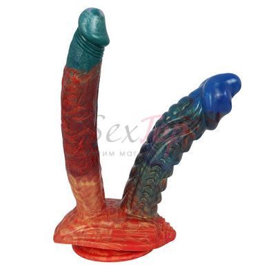 Фалоімітатор подвійний для фістингу Tenacious Double Dildo Ambilight кольоровий - фото товару 2