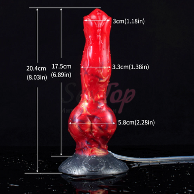 Кончающий фаллоимитатор собаки Luna Squirting Dog Dildo Knot Red S &mdash;  фото товара 5