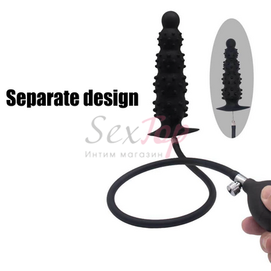 Надувна анальна пробка з грушею, що від'єднується Expandable Butt Plug - фото товару 2