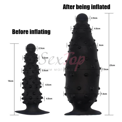 Надувна анальна пробка з грушею, що від'єднується Expandable Butt Plug - фото товару 7