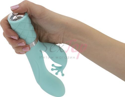 Розкішний вібратор-кролик Pillow Talk - Kinky Teal з кристалом Сваровські, потужний - фото товару 4