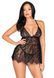 Сорочка бебі-дол Leg Avenue Floral lace babydoll & string Black M, стрінги &mdash; фото 7 з 7