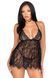 Сорочка бебі-дол Leg Avenue Floral lace babydoll & string Black M, стрінги &mdash; фото 1 з 7