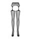 Сітчасті панчохи-стокінги з мереживним поясом Obsessive Garter stockings S307 S/M/L, чорні, імітація SO7270 фото 5
